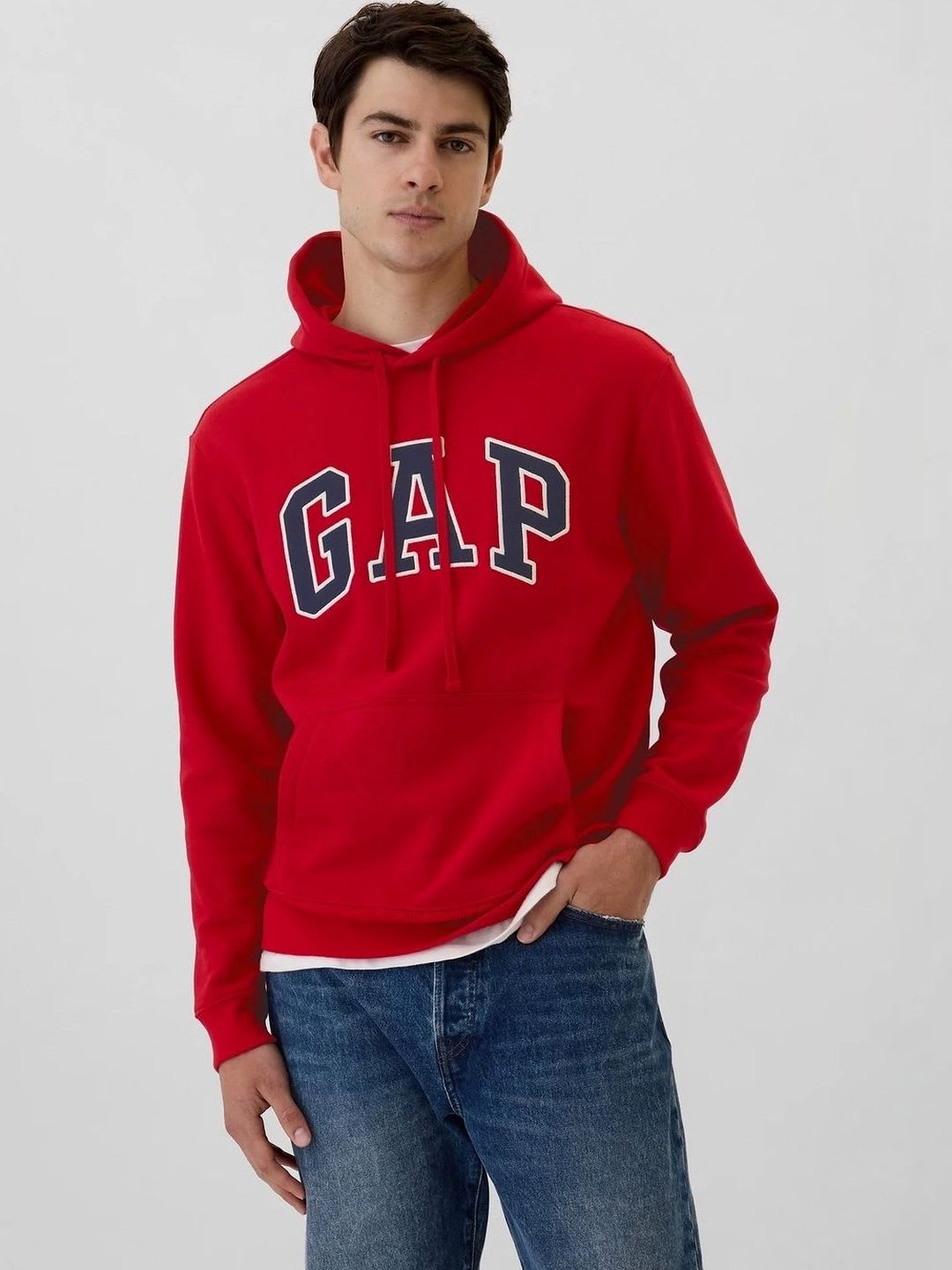 GAP Men Printed Hooded Sweatshirt - default view