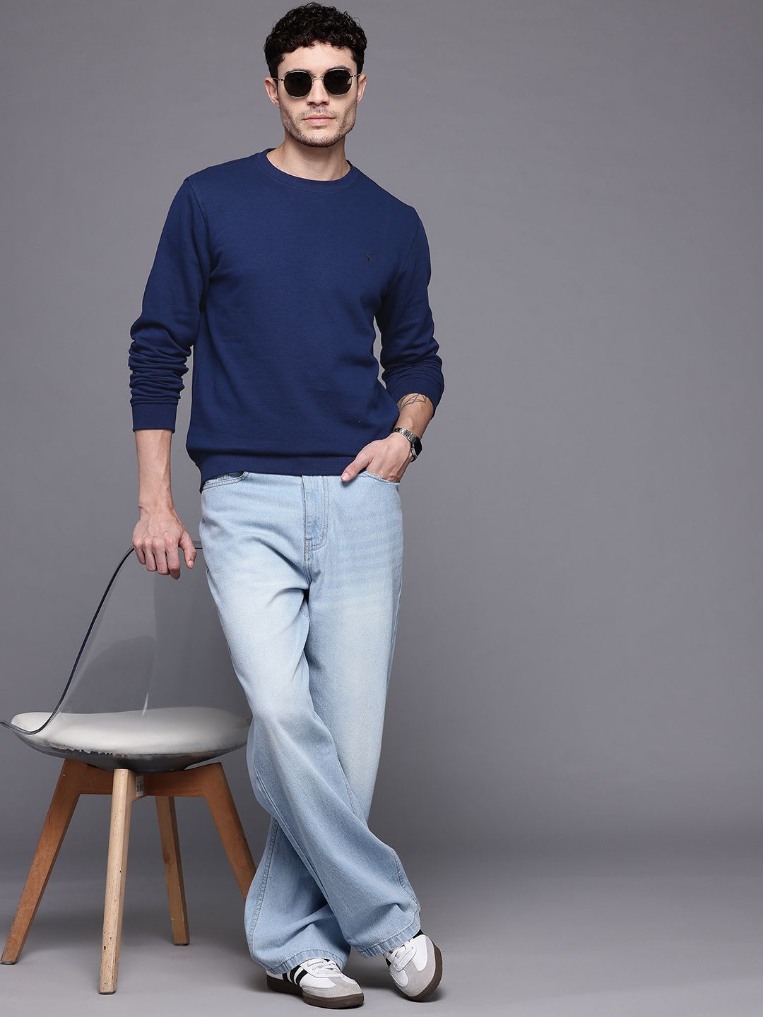 Allen Solly Relaxed Pullover With Embroidered Detail - left view