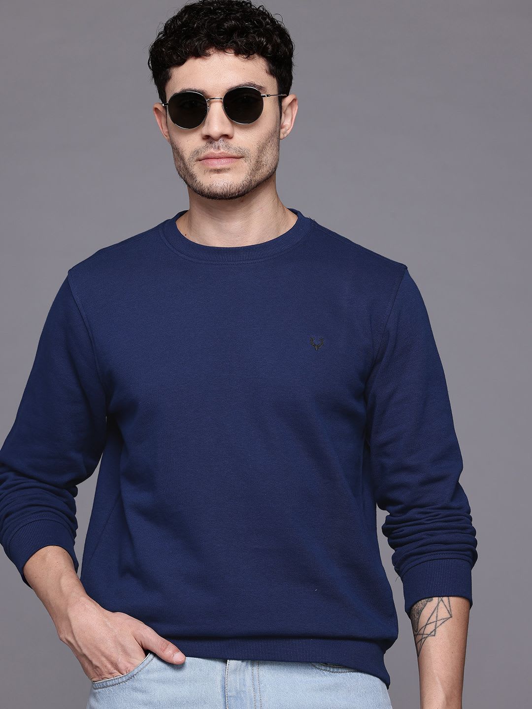 Allen Solly Relaxed Pullover With Embroidered Detail - default view
