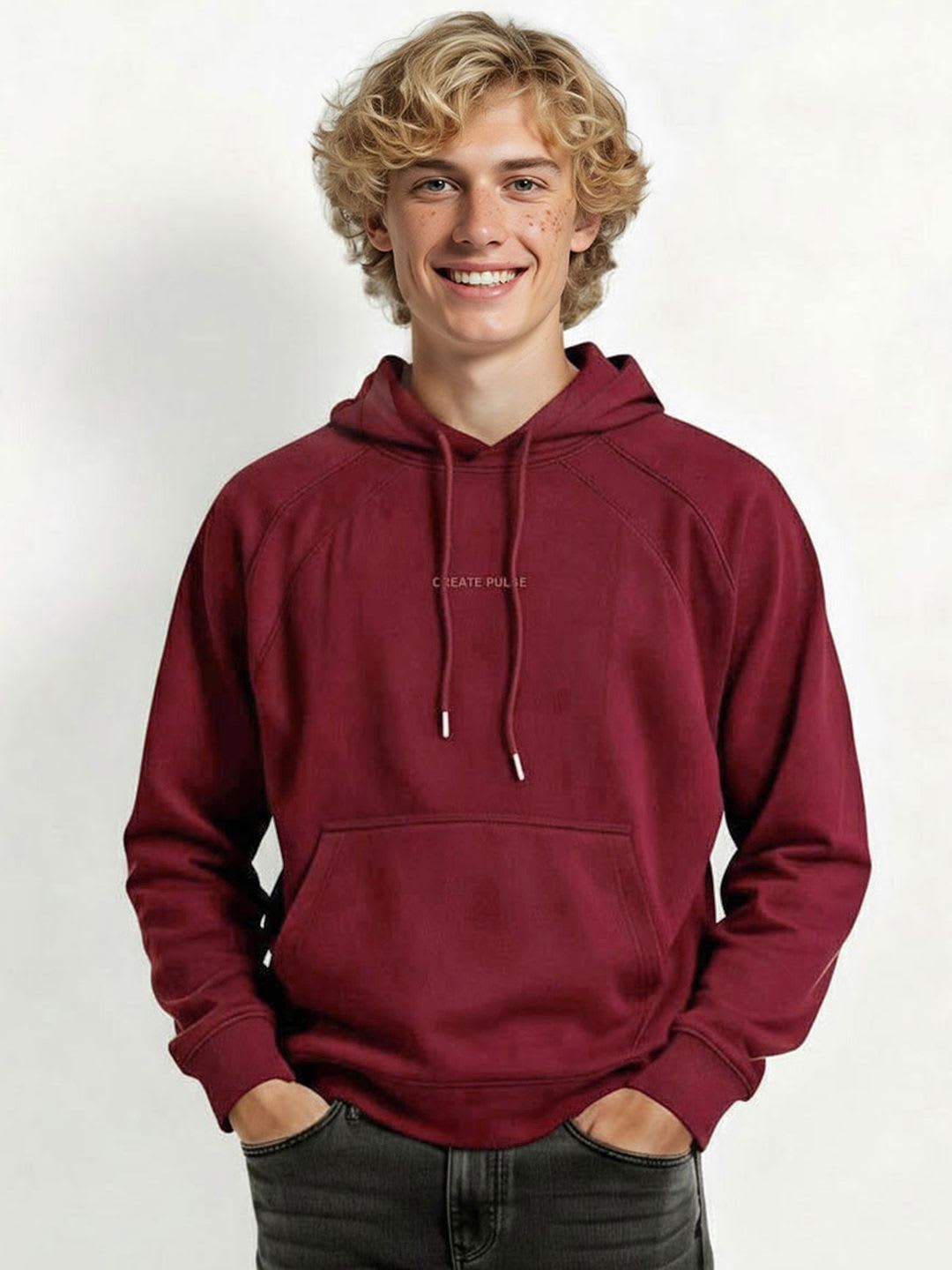 Mast & Harbour Hooded Relaxed Fit Fleece Sweatshirt - default view