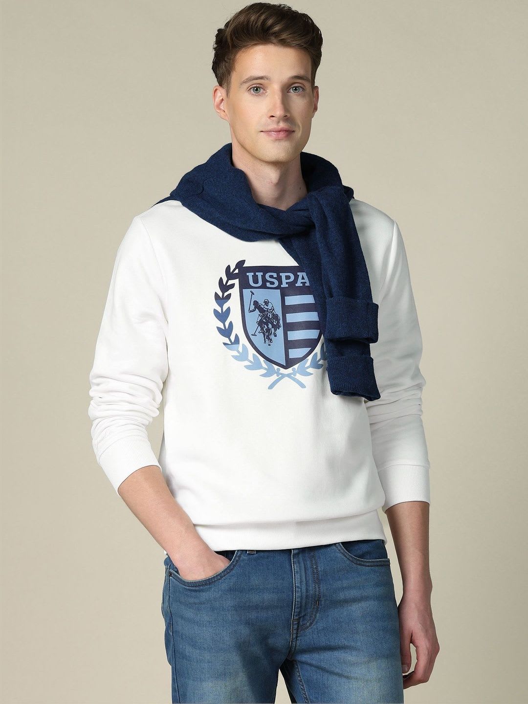 U.S. Polo Assn. Denim Co. Soft Brushed Brand Printed Regular Fit Sweatshirt - default view