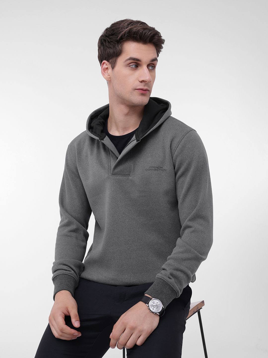 French Connection Hooded Pullover Sweatshirt - default view