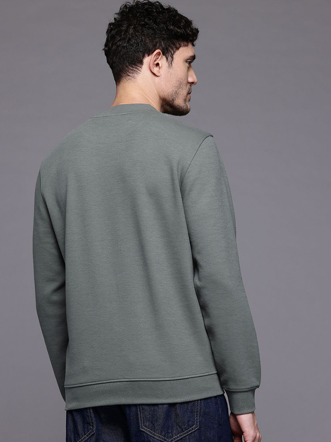 Allen Solly Self-Design Brand Logo Sweatshirt - right view
