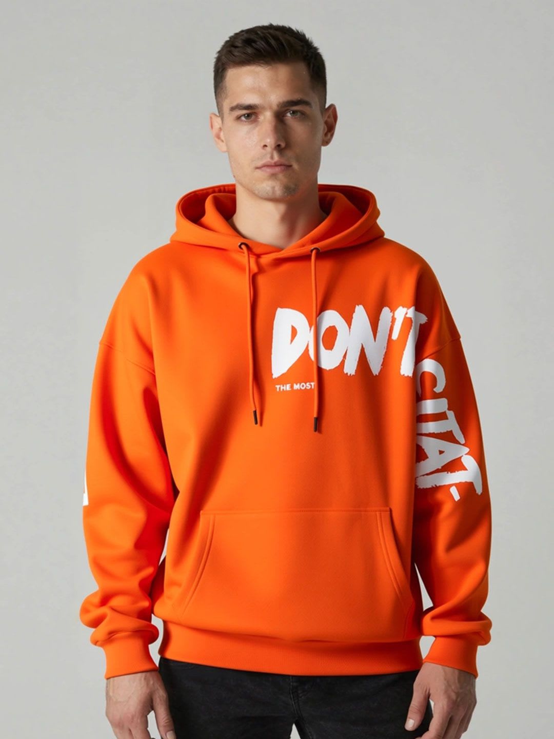ANDREW HILL Men Printed Hooded Sweatshirt - default view