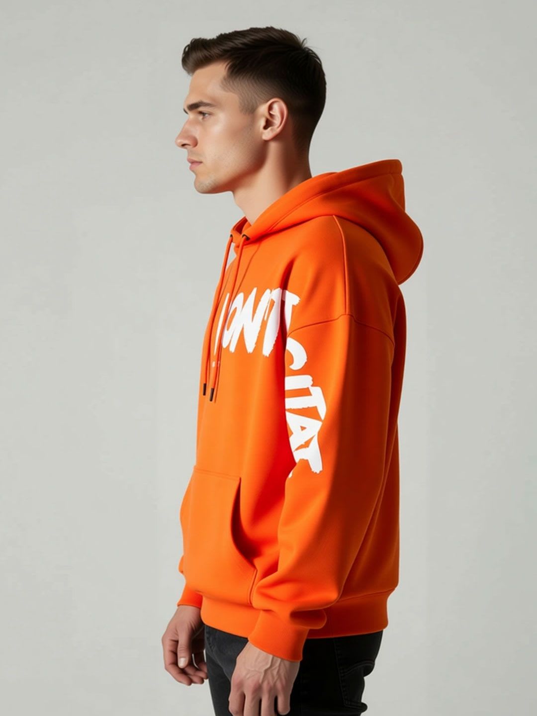ANDREW HILL Men Printed Hooded Sweatshirt - back view