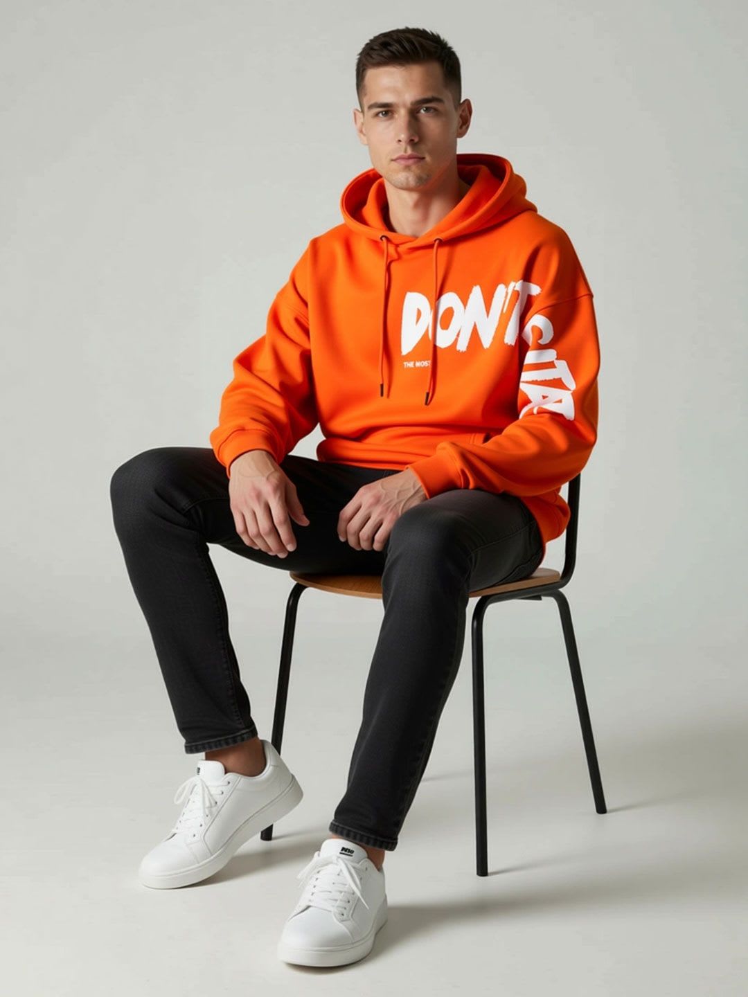 ANDREW HILL Men Printed Hooded Sweatshirt - right view