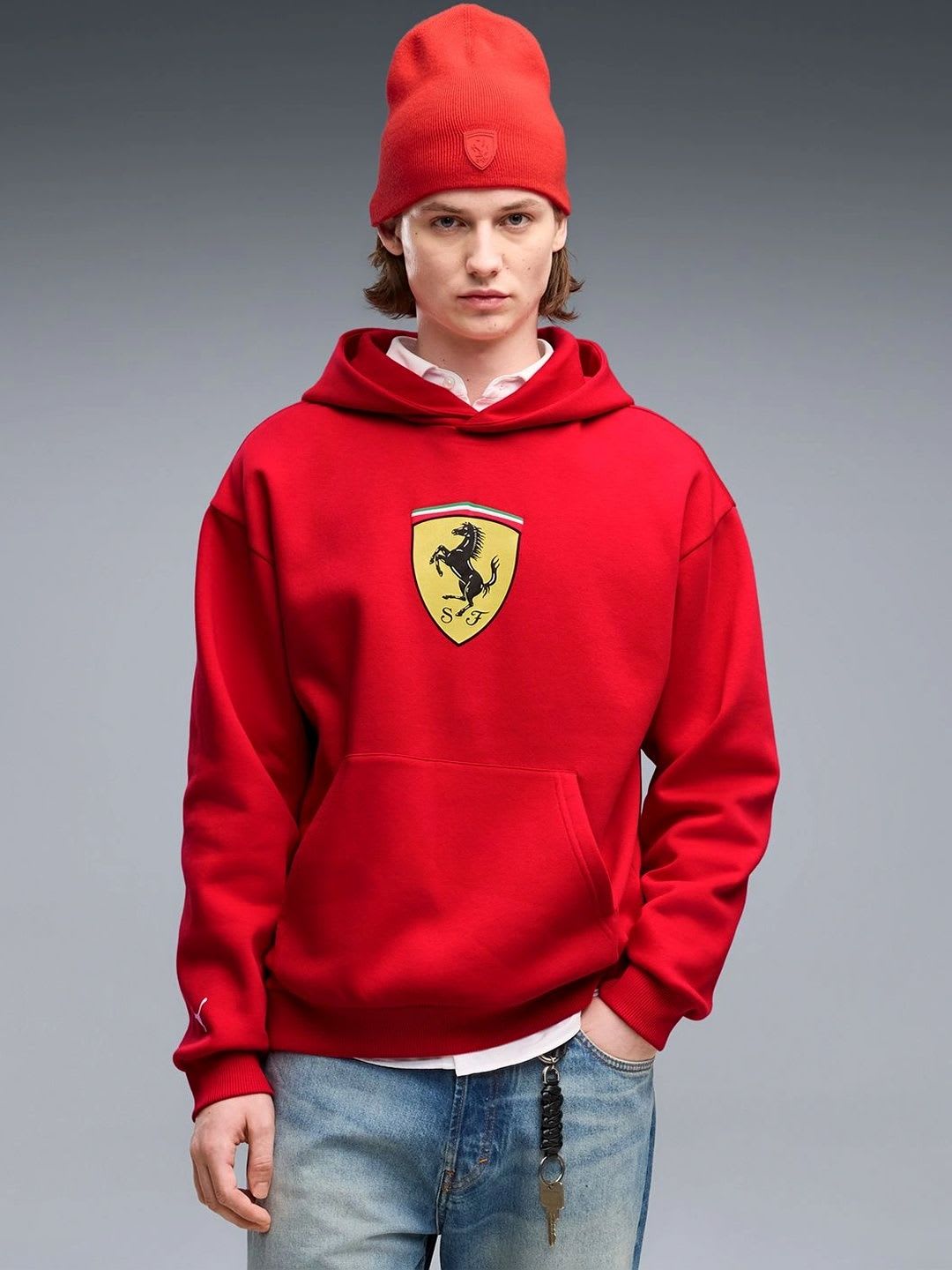 PUMA Motorsport Puma Scuderia Ferrari Coloured Shield Men's Fleece Hoodie - default view