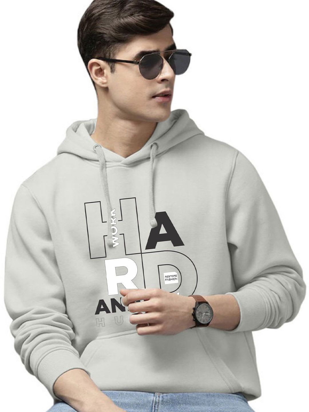 WOOSTRO Men Printed Hooded Sweatshirt - default view