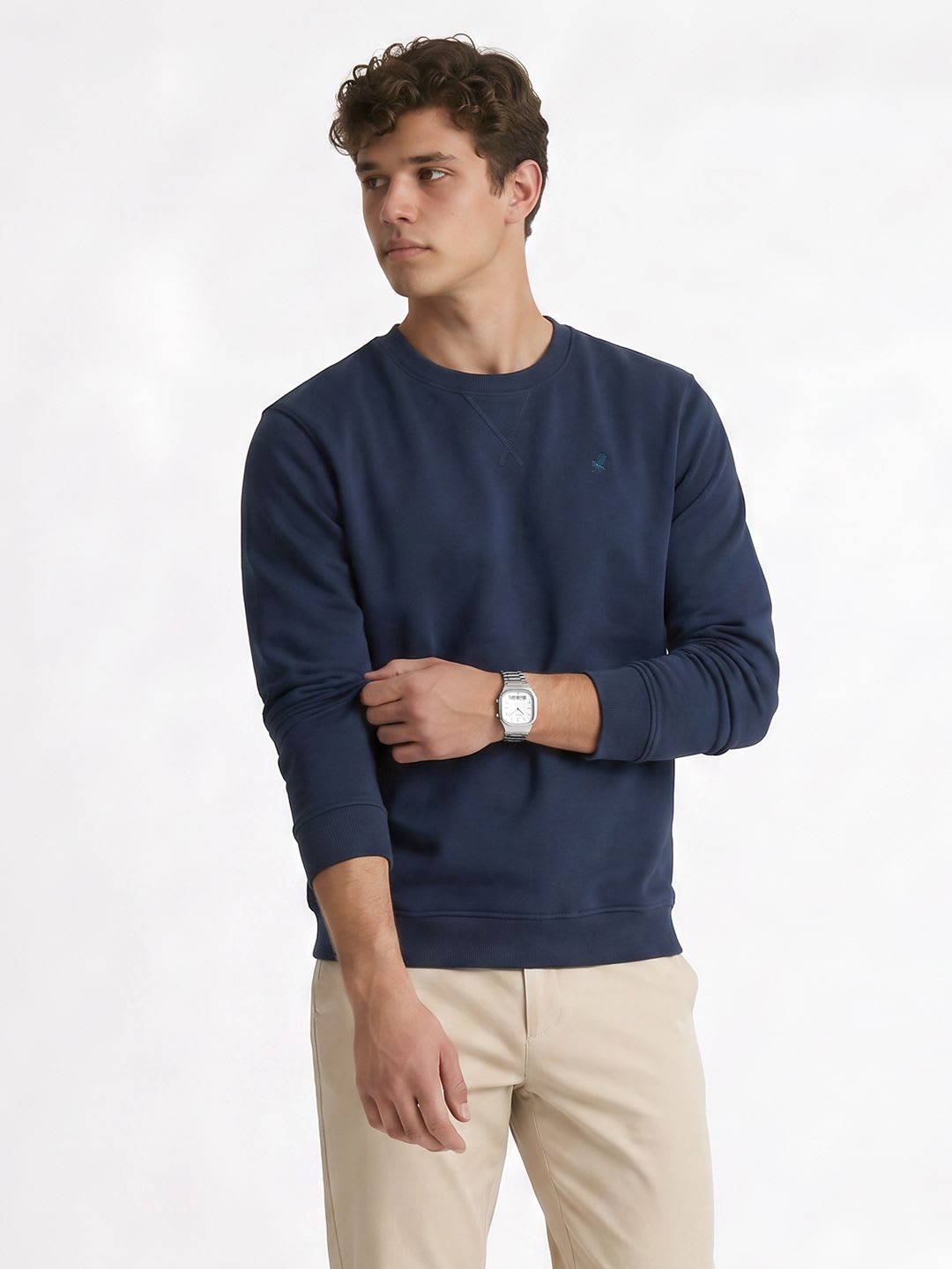 Peter England Round Neck Knitted Sweatshirt - default view