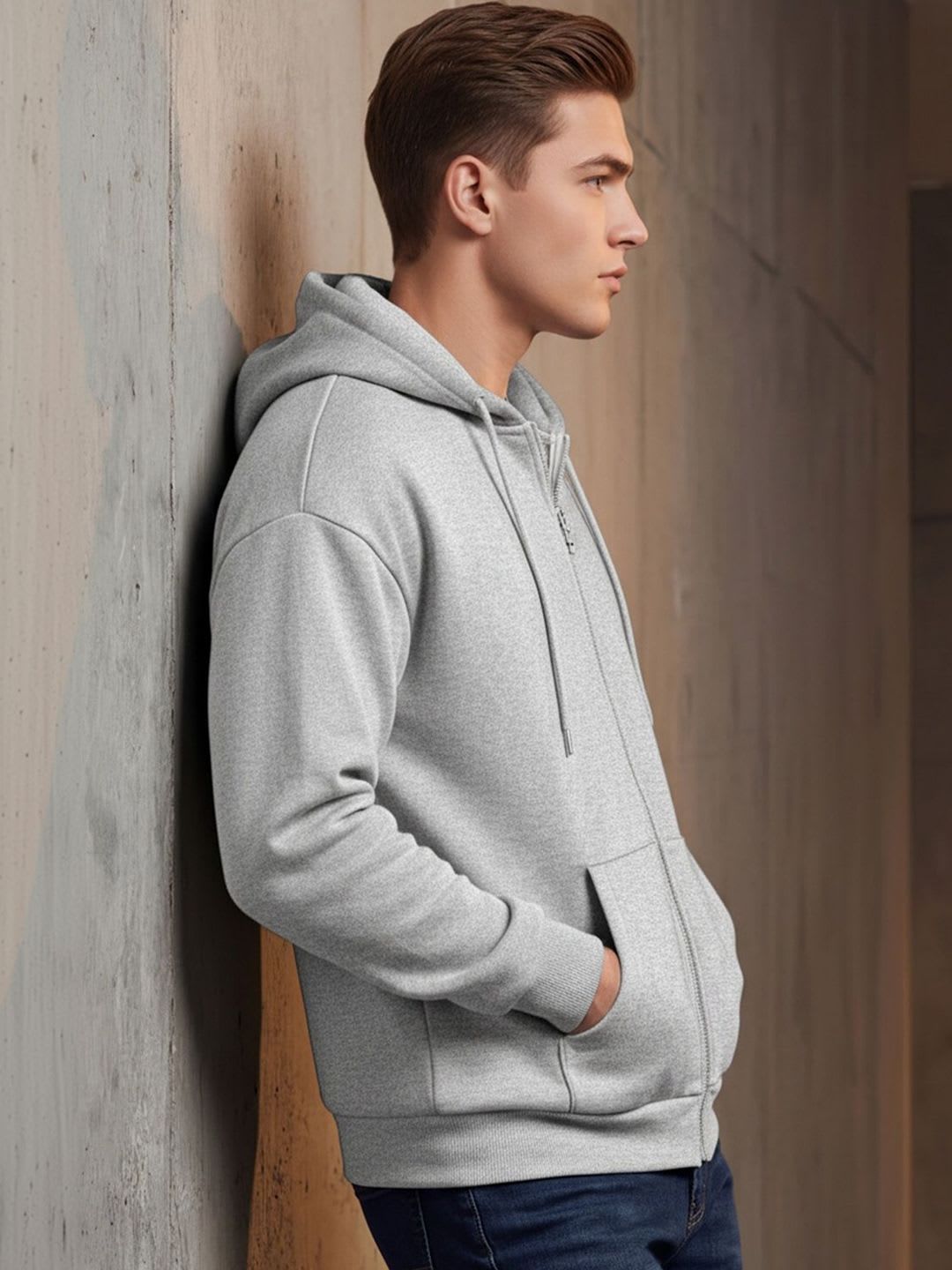 BEING WANTED Men Hooded Sweatshirt - back view