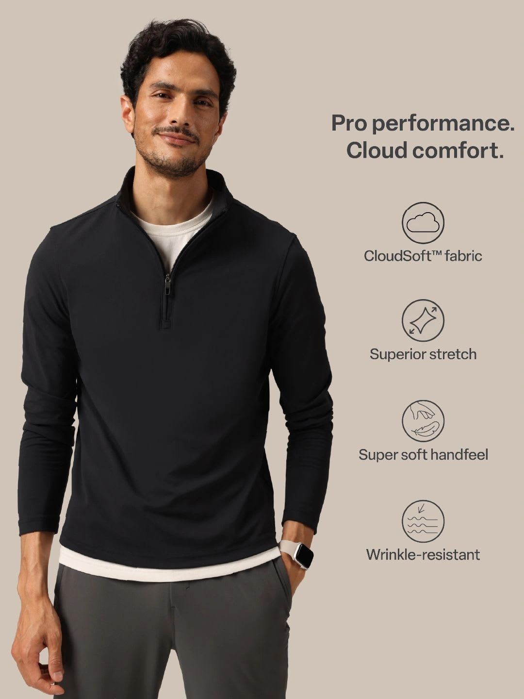 Blissclub Men The Cloud Quarter Zip Sweatshirt - right view