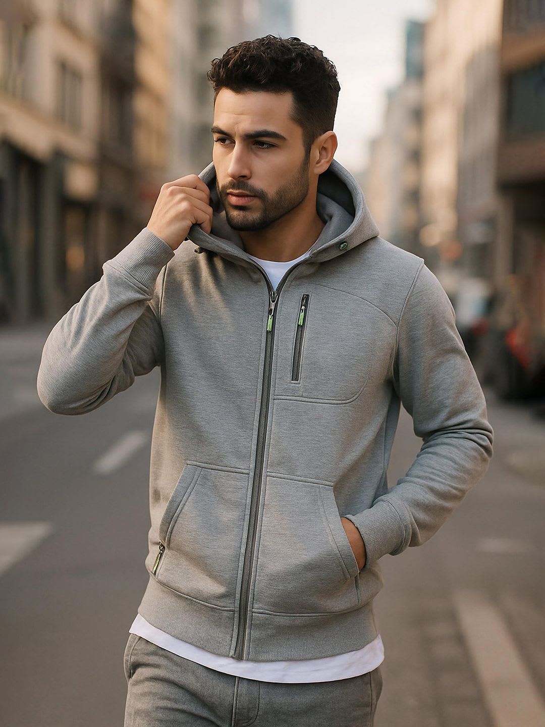 R.Code by The Roadster Life Co. Men Hooded Sweatshirt - default view