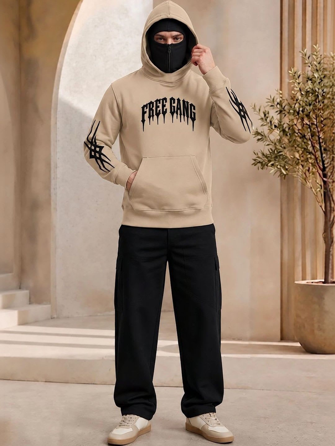 TRIPR Men Printed Hooded Sweatshirt - right view