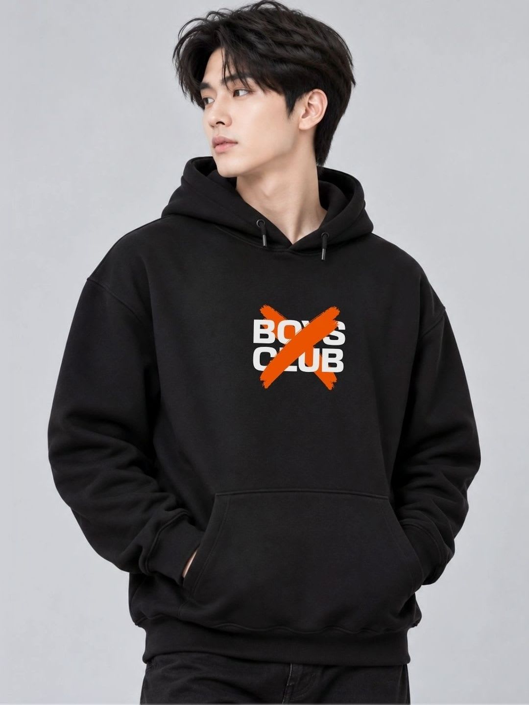 HERE&NOW X Cool Plus Men Printed Hooded Sweatshirt - right view