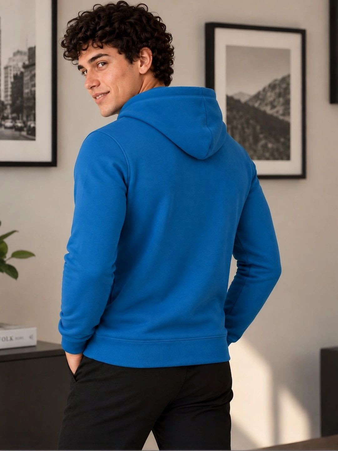 Roadster Men Printed Hooded Sweatshirt - right view