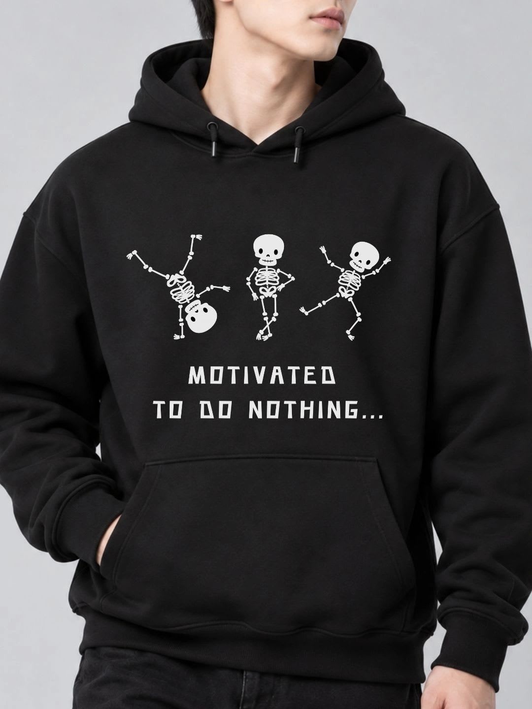 HERE&NOW X Cool Plus Men Printed Hooded Sweatshirt - back view