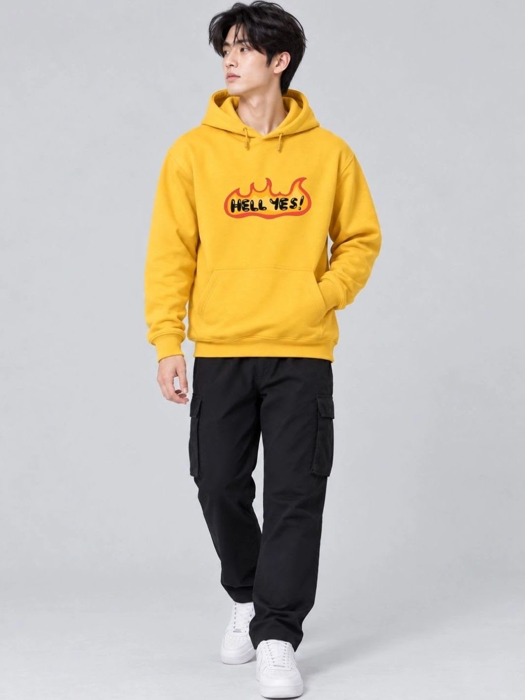 HERE&NOW X Cool Plus Men Printed Hooded Sweatshirt - right view