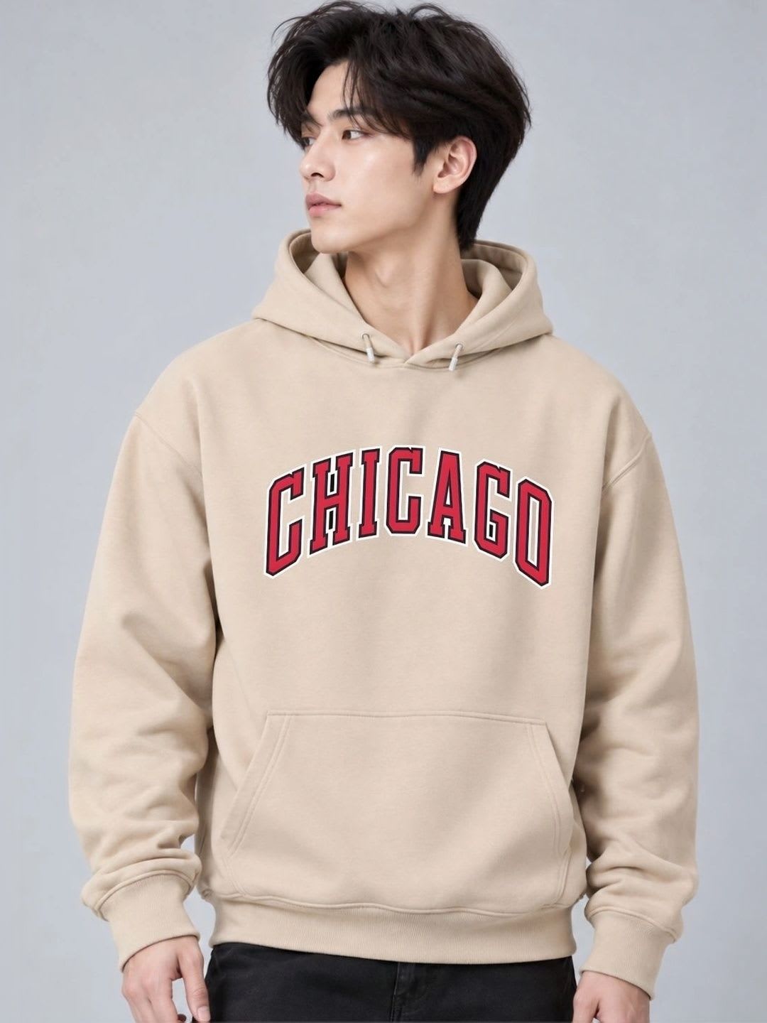 HERE&NOW X Cool Plus Men Printed Hooded Sweatshirt - left view