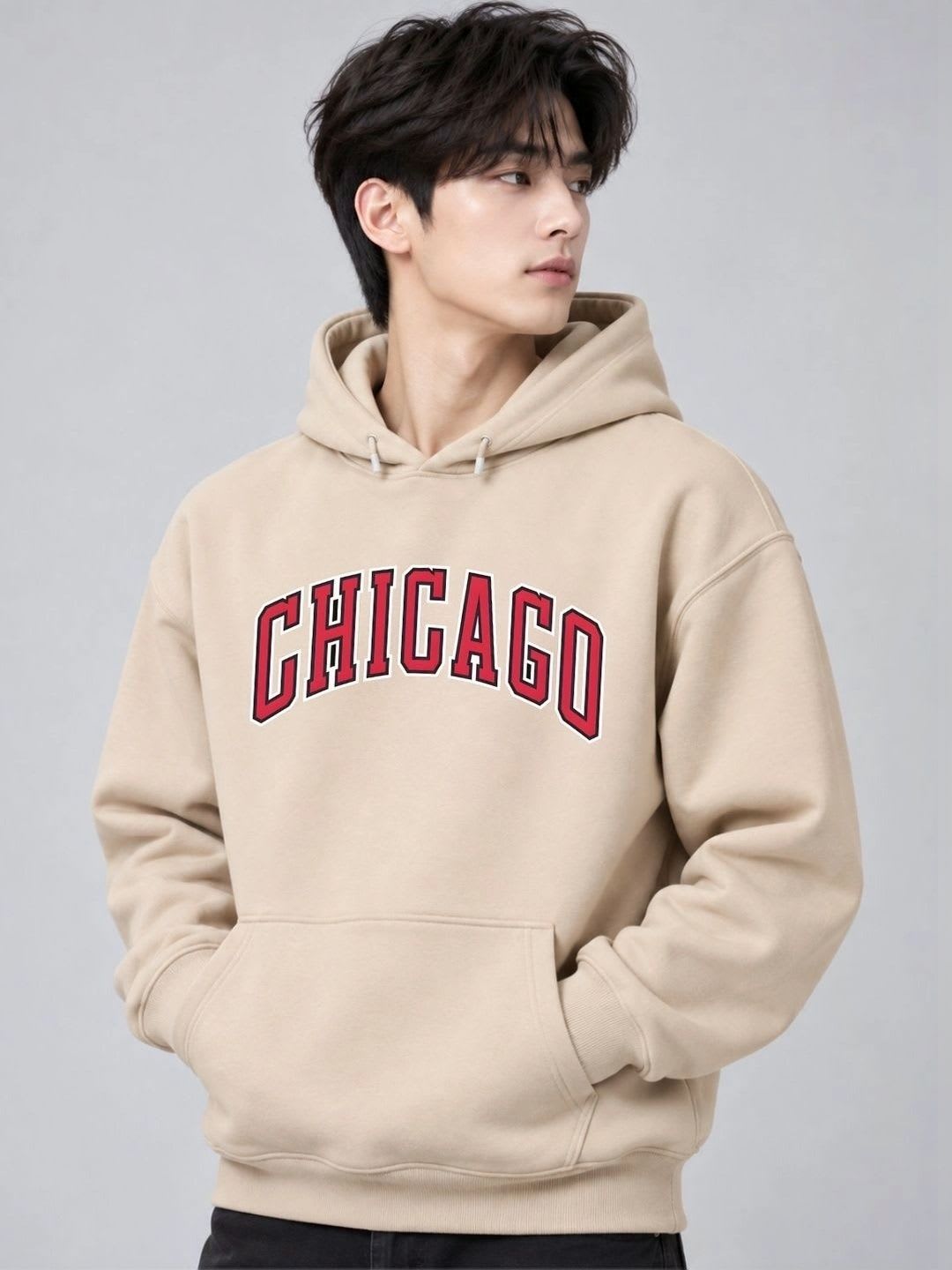 HERE&NOW X Cool Plus Men Printed Hooded Sweatshirt - right view