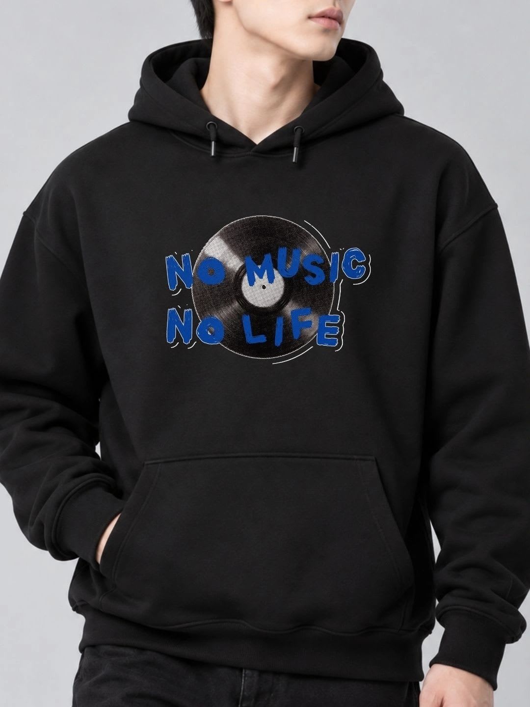 HERE&NOW X Cool Plus Men Printed Hooded Sweatshirt - back view