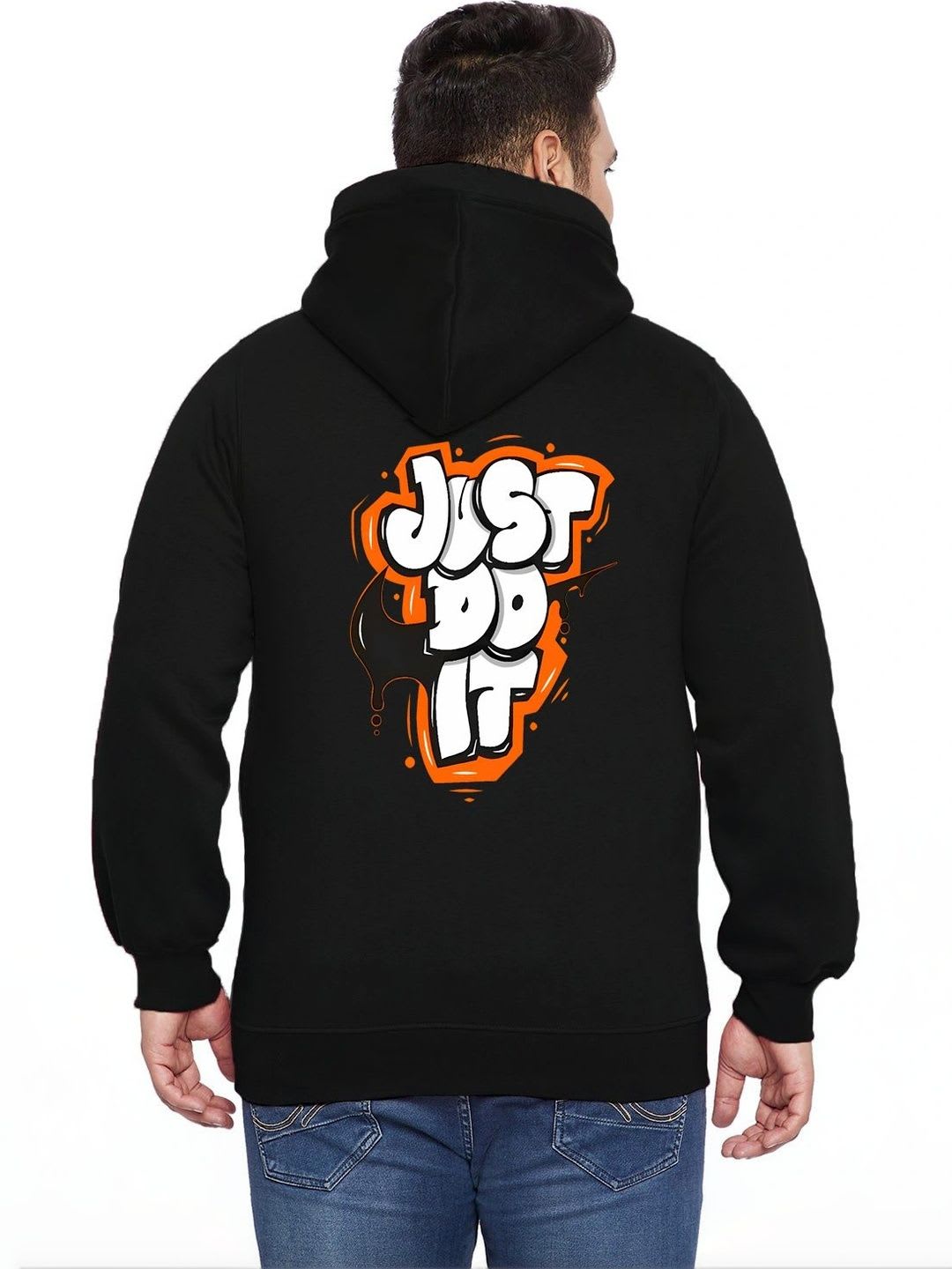 West Gate Clothing Men Printed Hooded Sweatshirt - back view