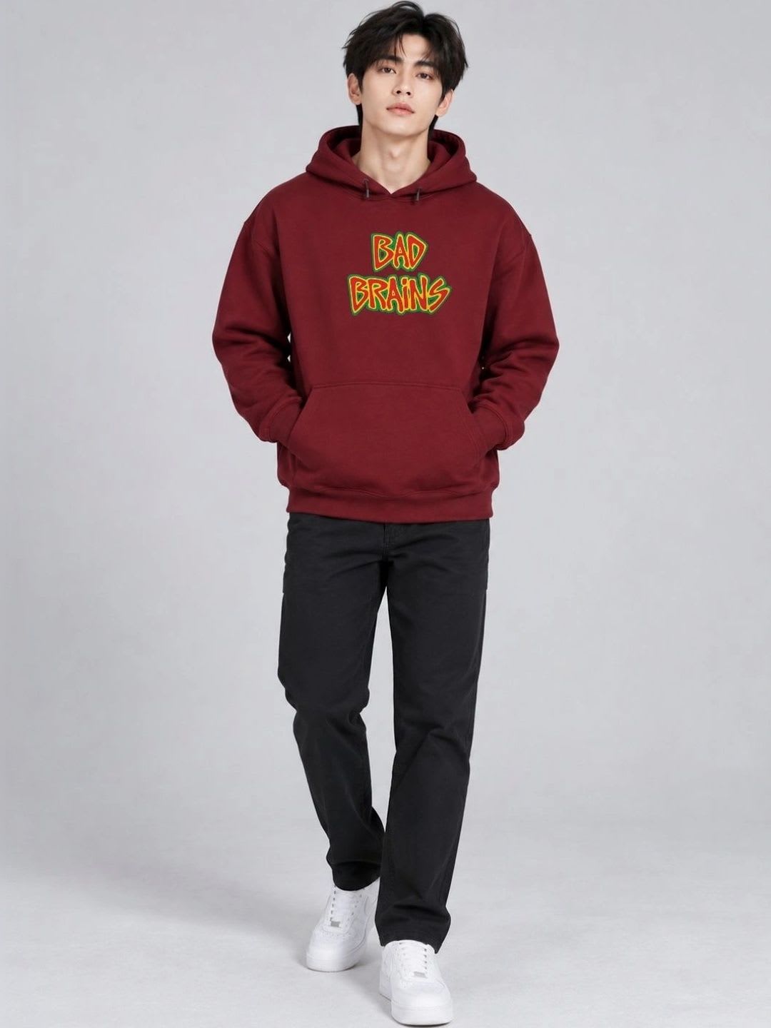 HERE&NOW X Cool Plus Men Printed Hooded Sweatshirt - right view