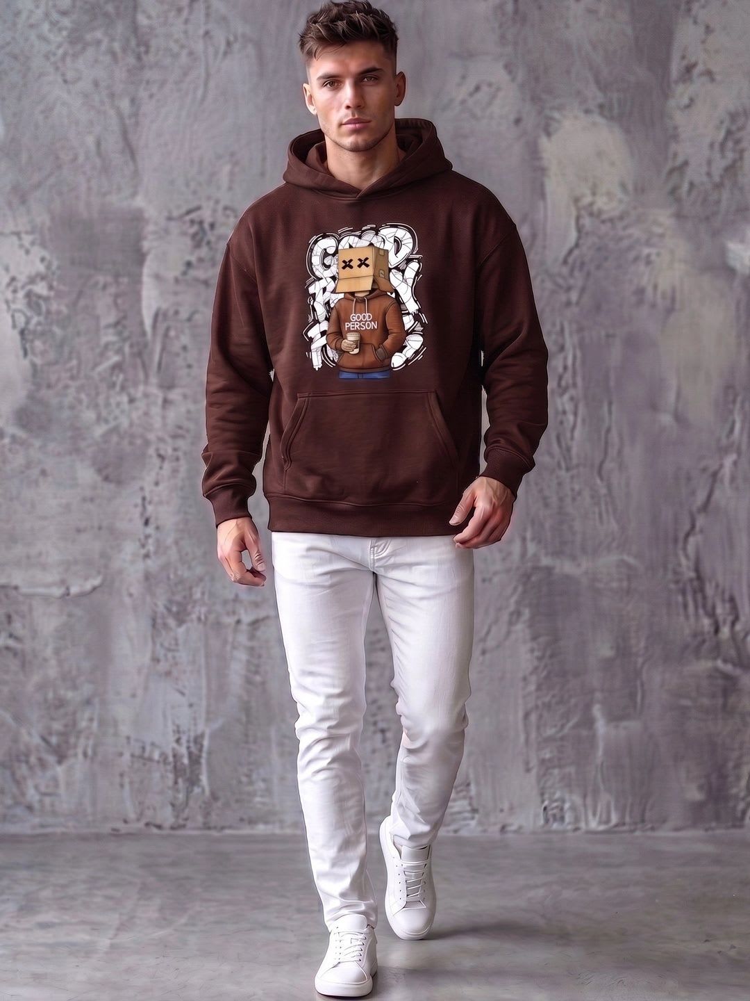 STARFOX Men Printed Hooded Sweatshirt - default view