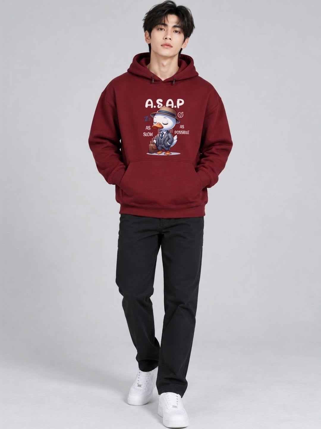 HERE&NOW X Cool Plus Men Printed Hooded Sweatshirt - right view