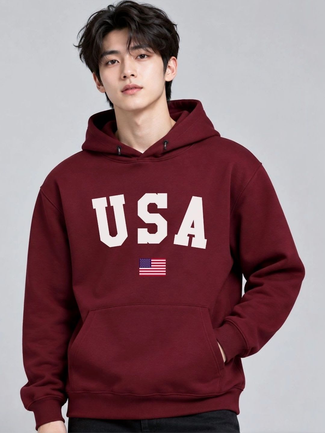 HERE&NOW X Cool Plus Men Printed Hooded Sweatshirt - left view