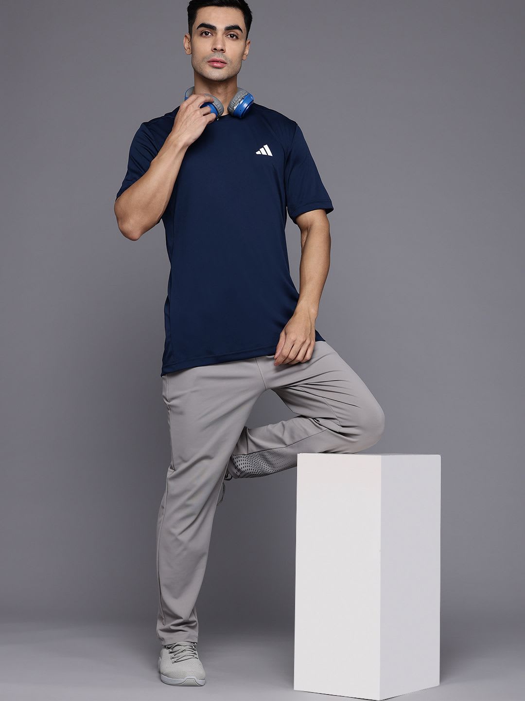 ADIDAS M Logo 3-Stripes Printed Training T-shirt - left view