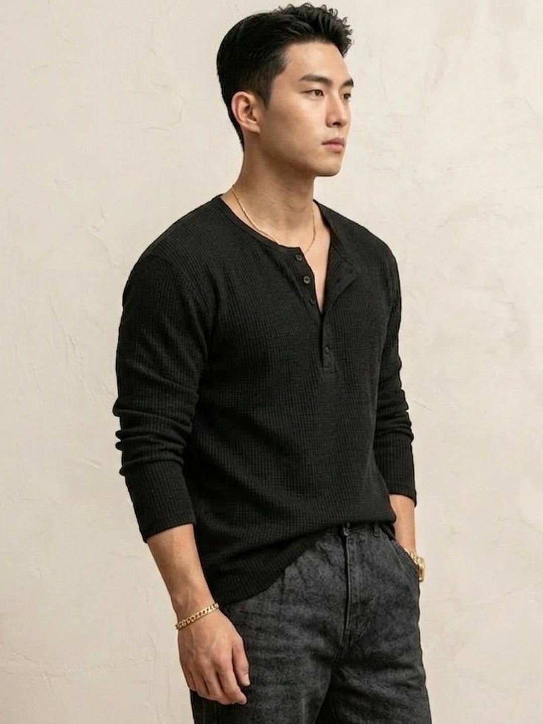 Imsa Moda Men Henley Neck T-shirt - left view