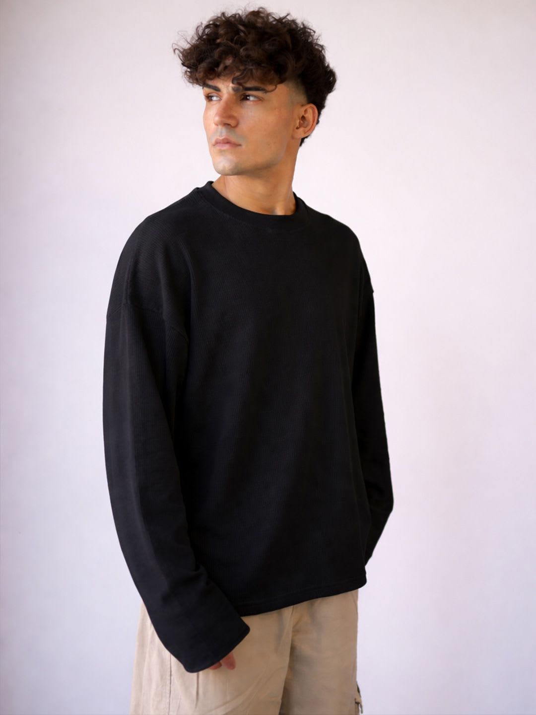 BDSQUARE Men Drop-Shoulder Sleeves T-shirt - back view