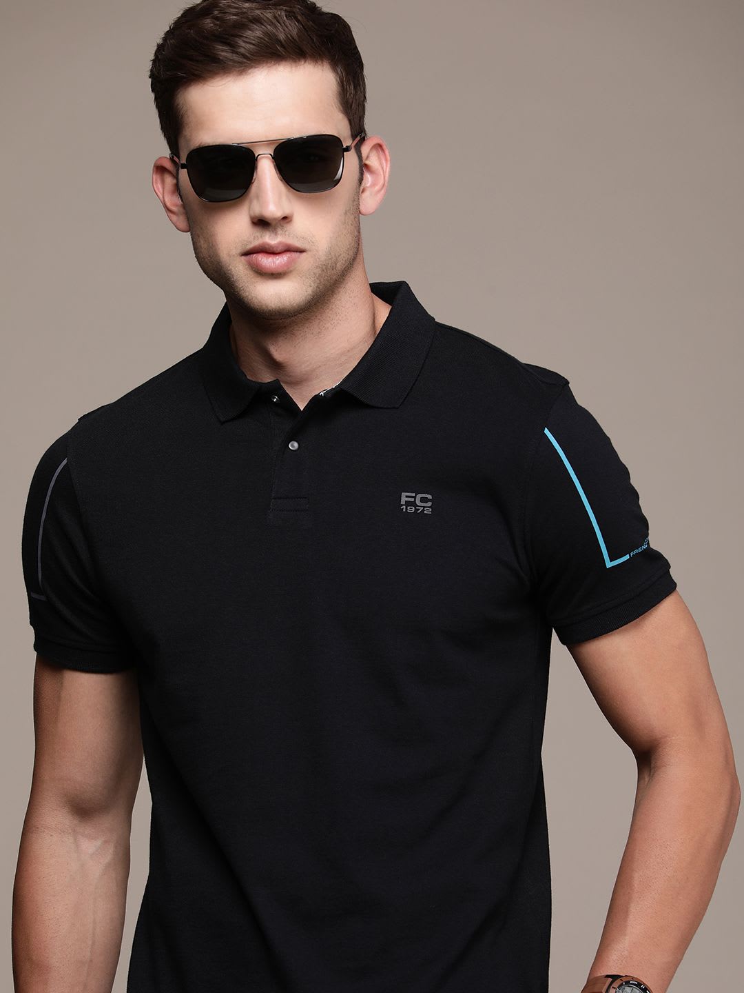 French Connection  Polo Collar Pure Cotton T-shirt - default view