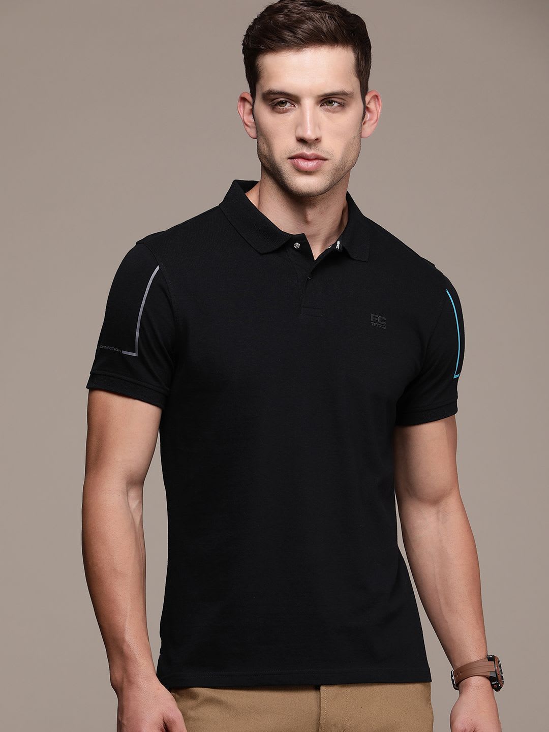 French Connection  Polo Collar Pure Cotton T-shirt - back view