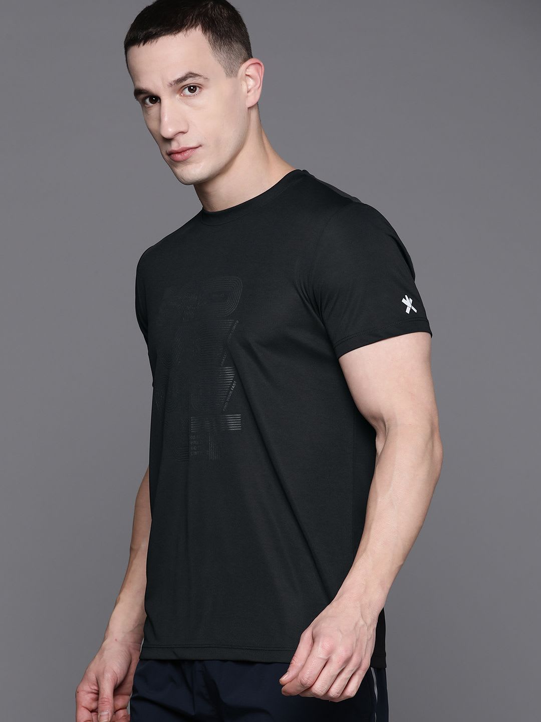 HRX by Hrithik Roshan Printed Rapid-Dry Running T-shirt - back view