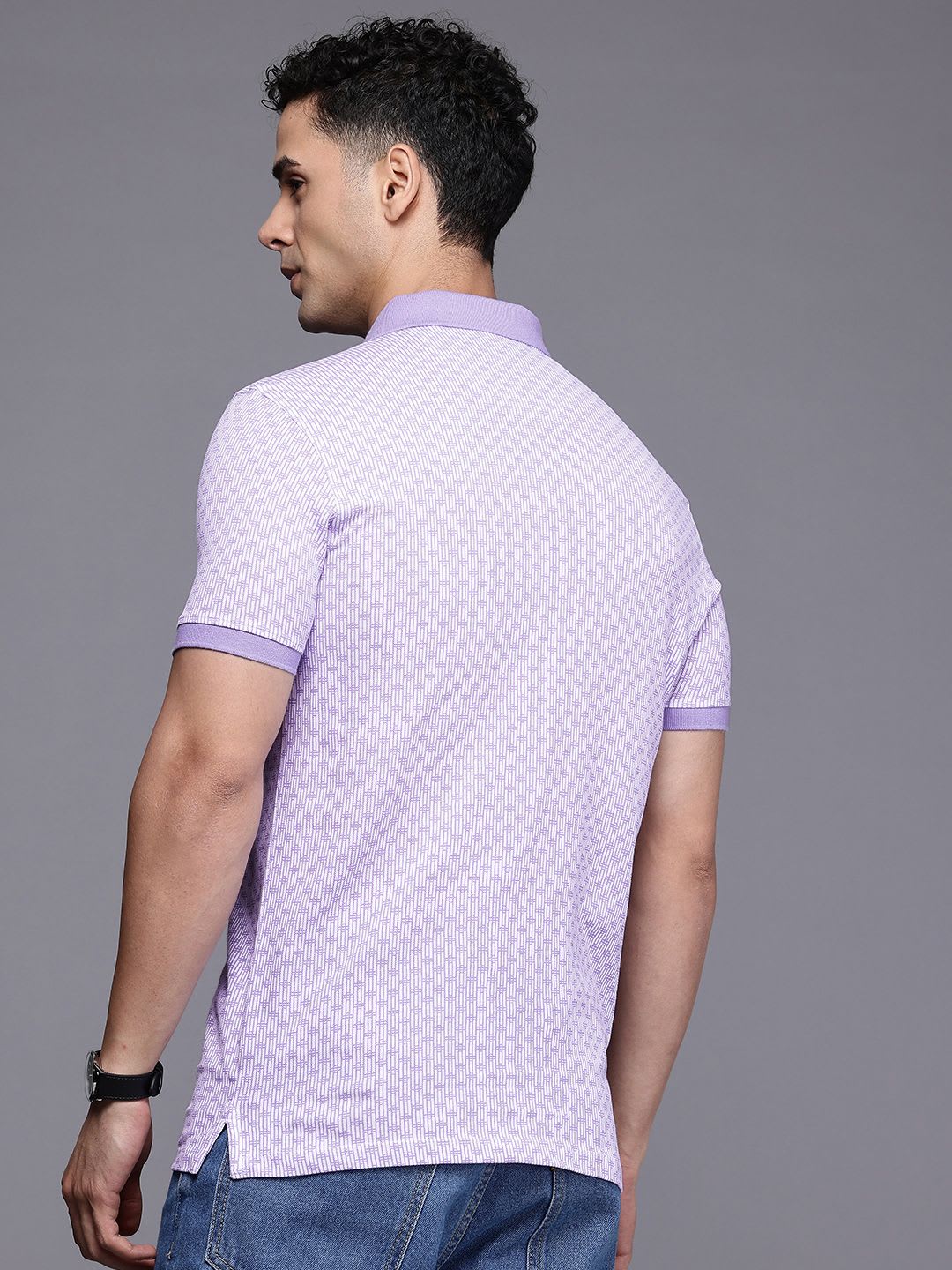 Allen Solly Printed Polo Collar Pure Cotton T-shirt - right view