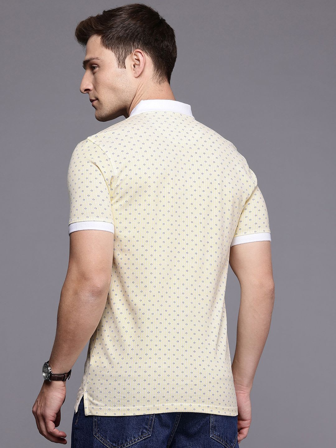 Allen Solly Printed Polo Collar Pure Cotton T-shirt - right view