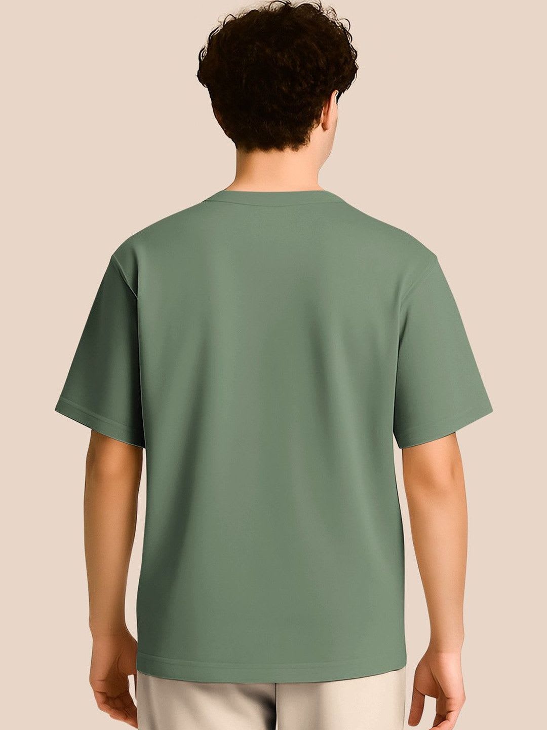 BULLMER Pack Of 2 Graphic Printed Crew Neck Drop Shoulder Oversized T-shirts - right view