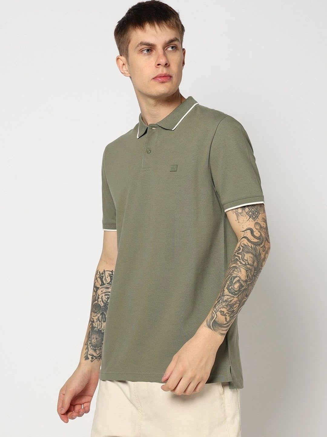 GAP Polo Collar Slim Fit T-shirt - default view