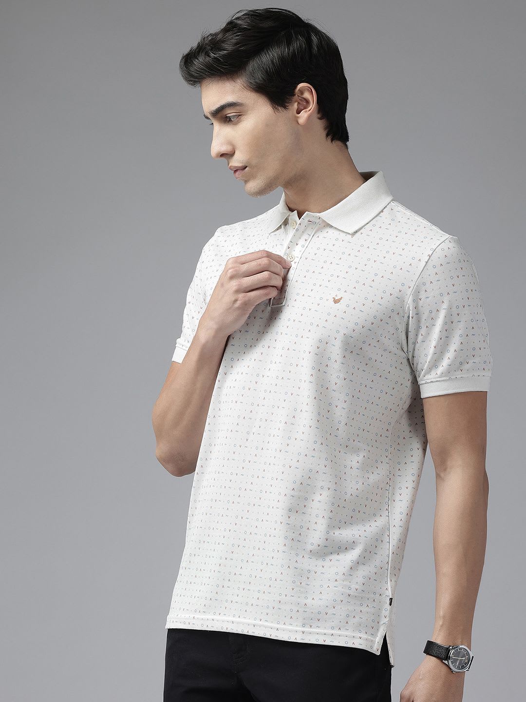 Blackberrys Printed Slim Fit Polo T-shirt - back view