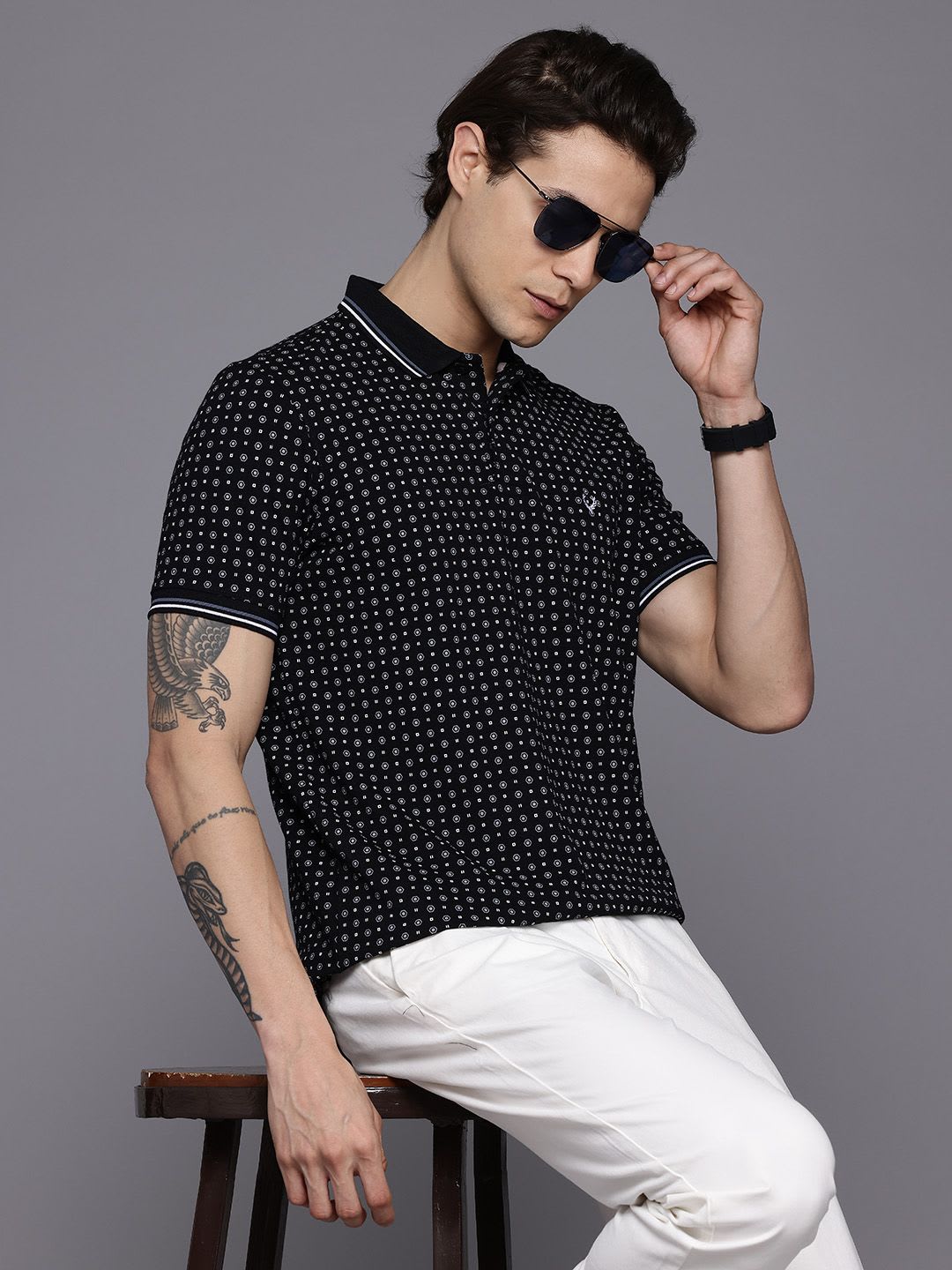 Allen Solly Men Printed Polo Collar T-shirt - default view