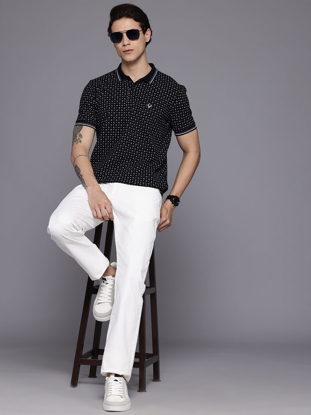 Allen Solly Men Printed Polo Collar T-shirt - left view
