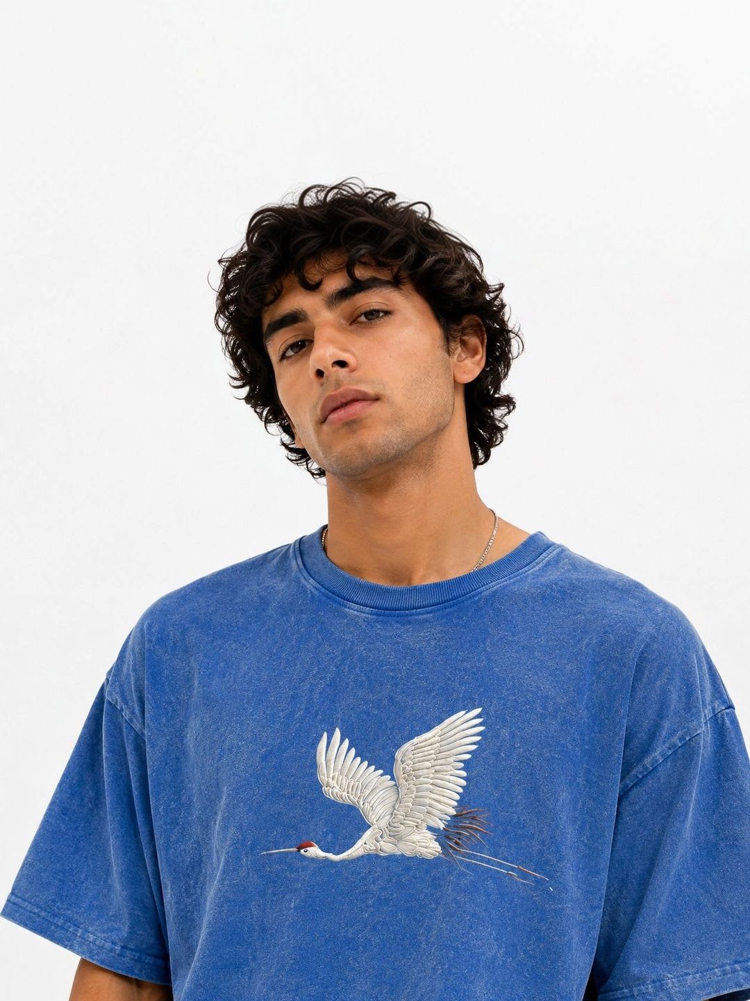 THE S LIVING Men Printed Drop-Shoulder Sleeves Pure Cotton T-shirt - back view