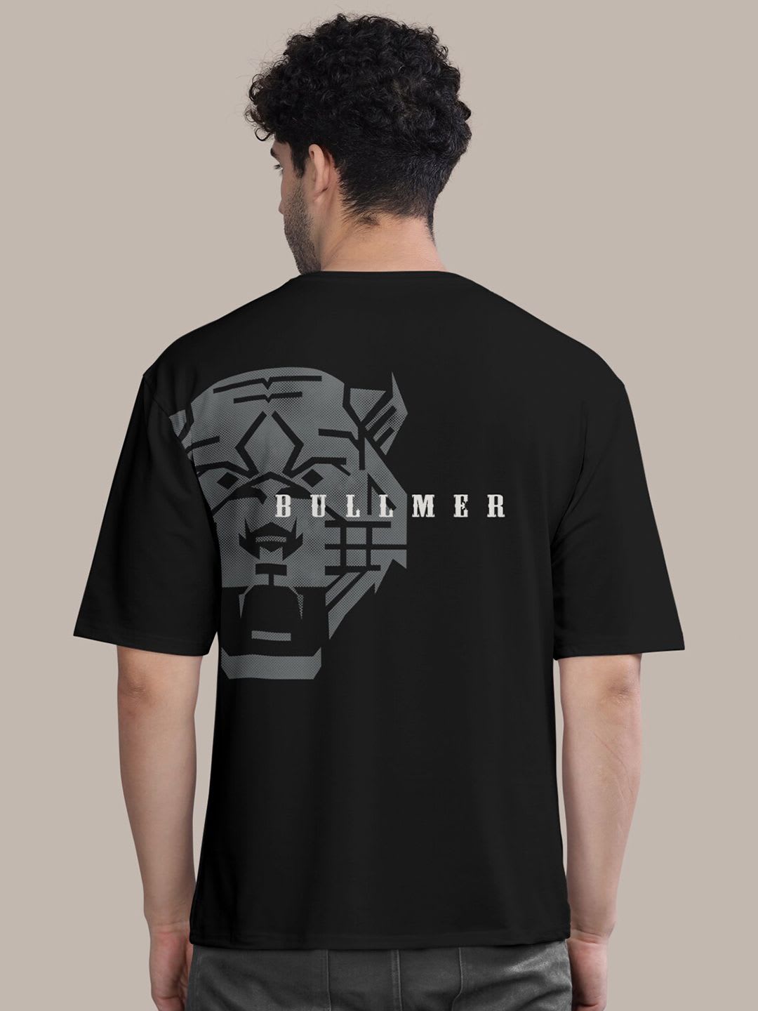 BULLMER Graphic Printed Round Neck Oversized Cotton T-shirt - right view