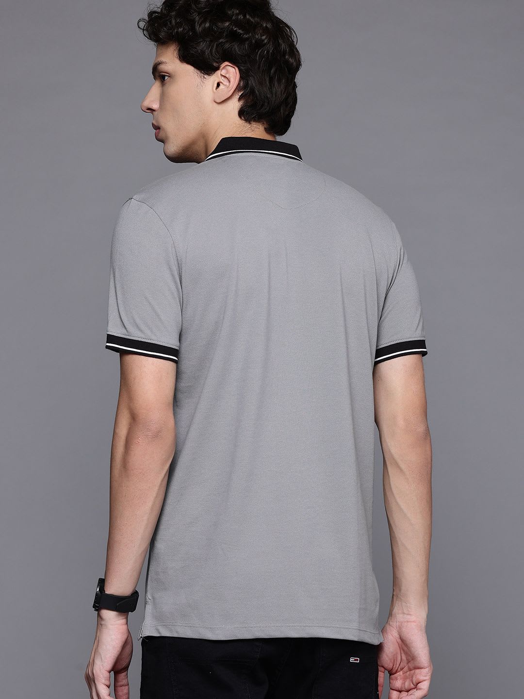 Allen Solly Contrast Collar Cotton T-shirt - right view