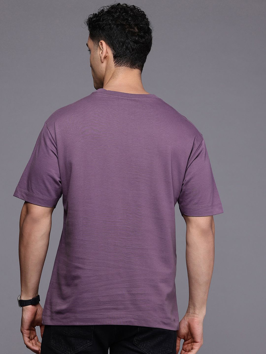 Allen Solly Pure Cotton Brand Logo Printed Relaxed Fit T-shirt - right view