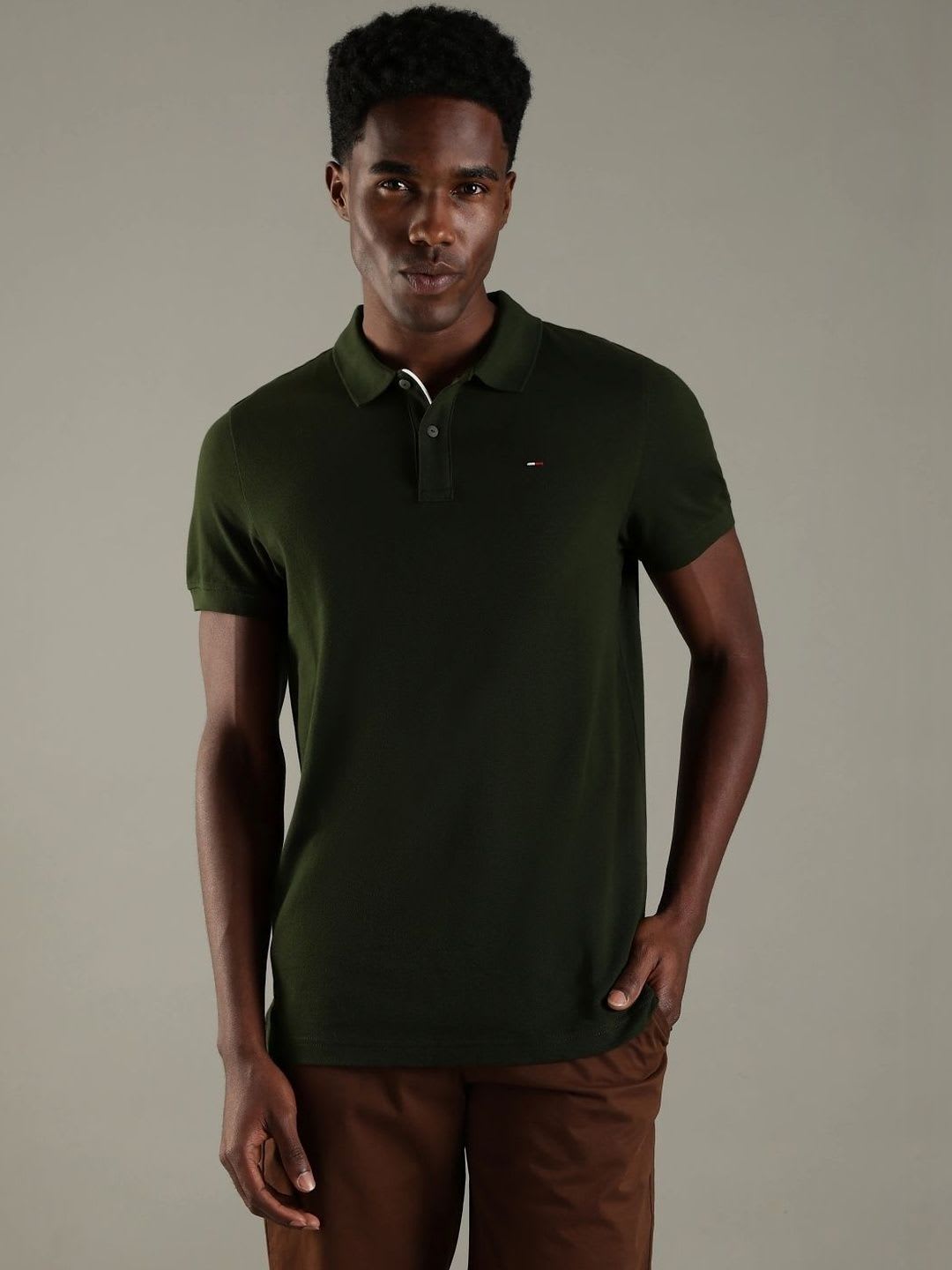 Tommy Hilfiger Men Polo Collar Slim Fit T-shirt - default view