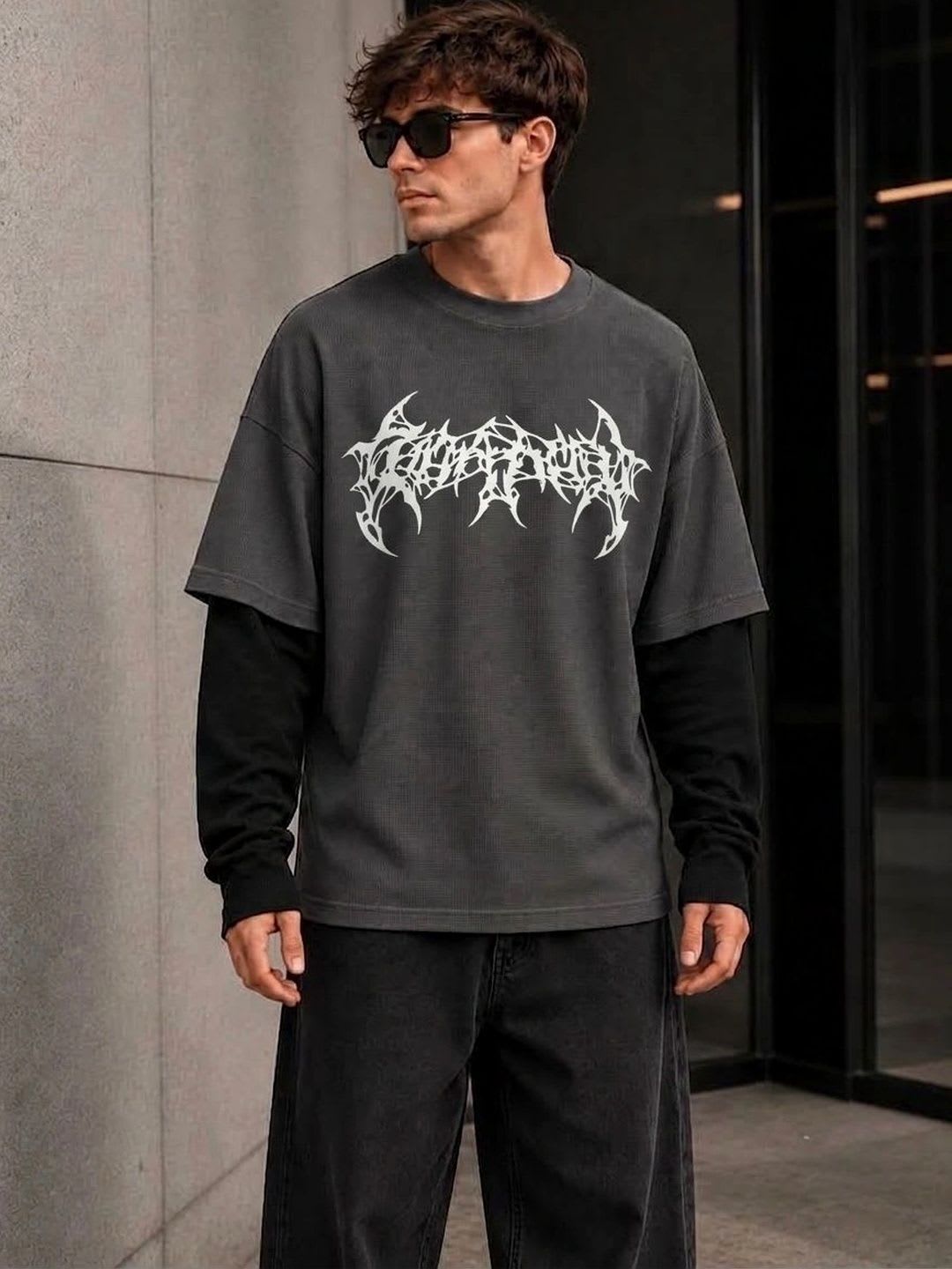 Imsa Moda Men Printed Boxy T-shirt - default view