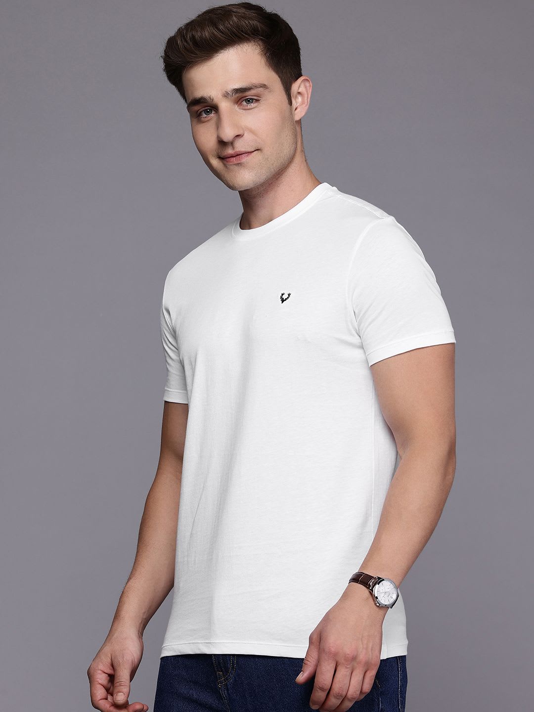 Allen Solly Pure Cotton Slim Fit T-shirt - back view