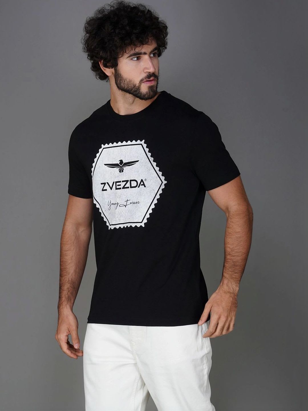 ZVEZDA Men Printed Slim Fit T-shirt - default view